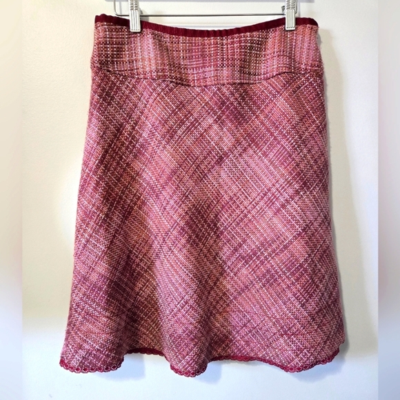 JACLYN SMITH Bergundy Tweed Midi Skirt. Size 10 - Picture 1 of 11